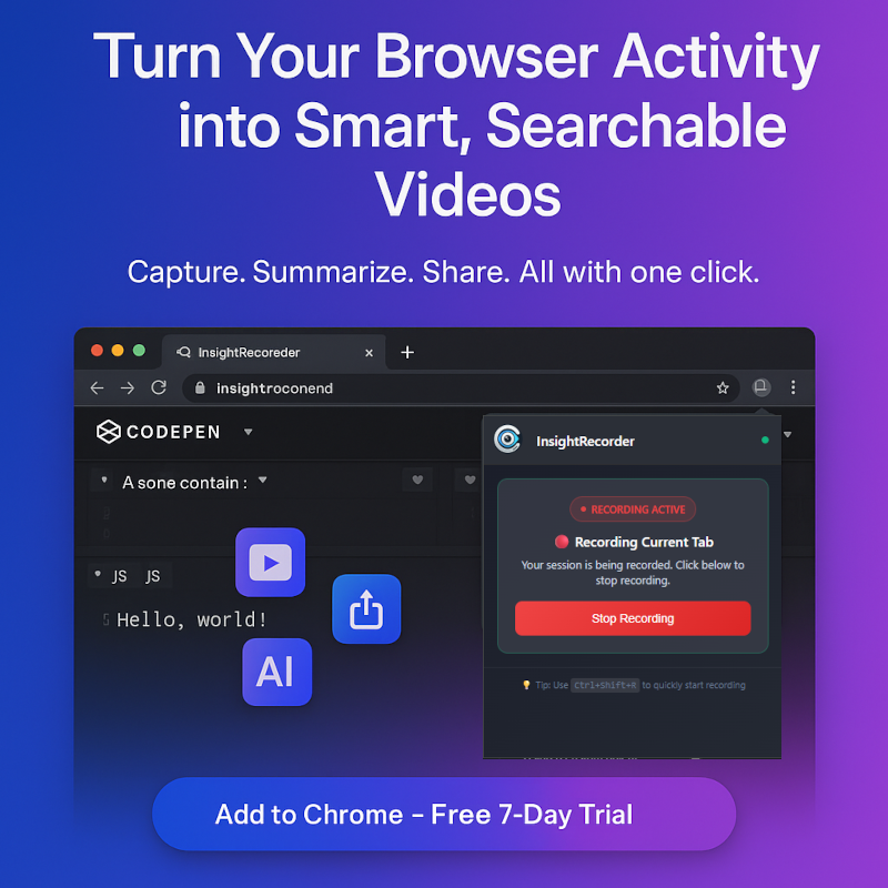 Person using InsightRecorder